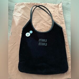 Miu Miu navy Ivy Corduroy Tote